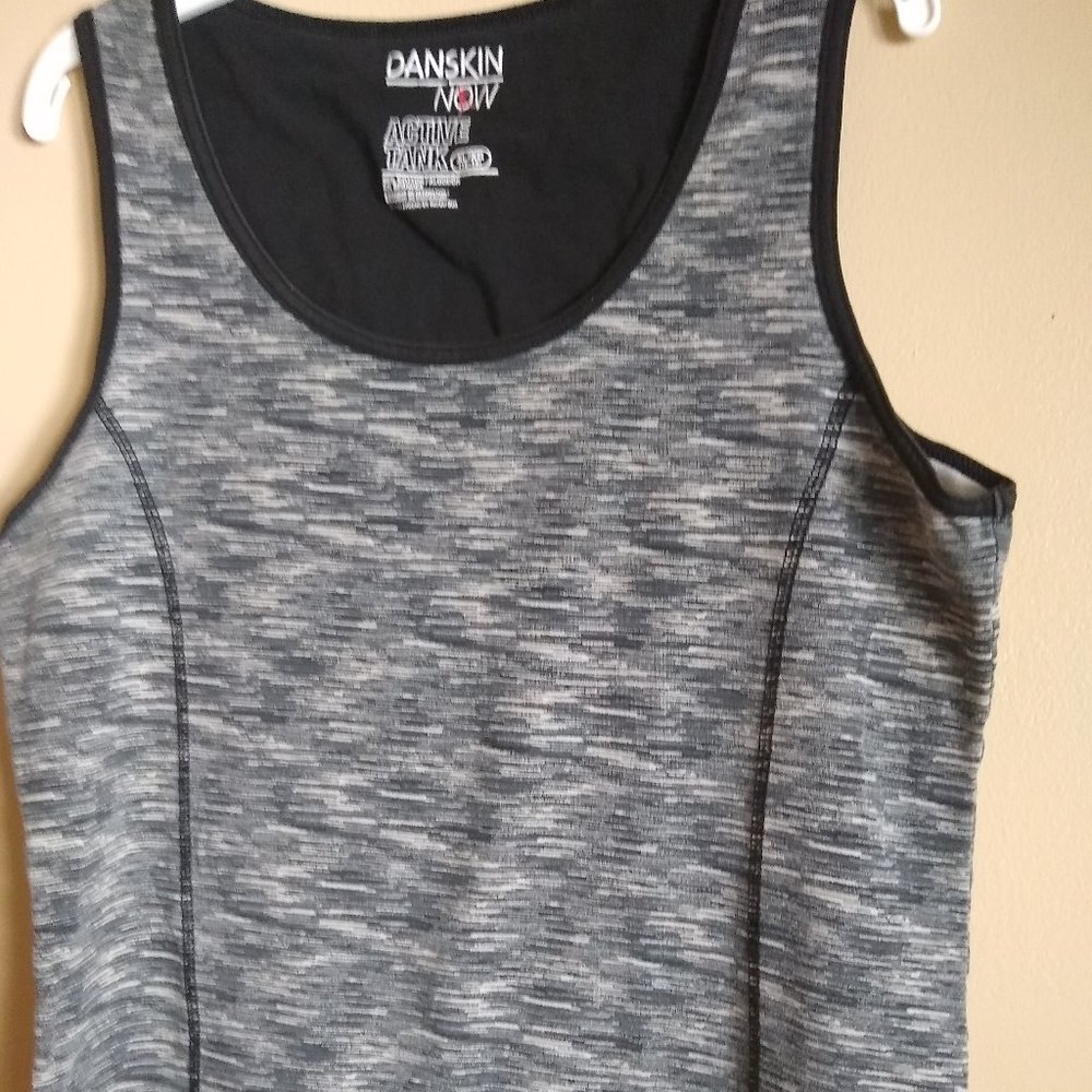 Danskin Now Active Tank Top, Black and Gray